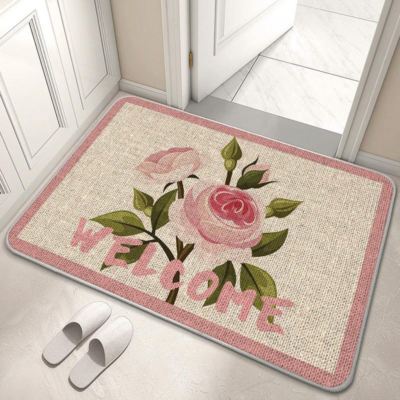 Decorative Floral Welcome Mat Bowlift