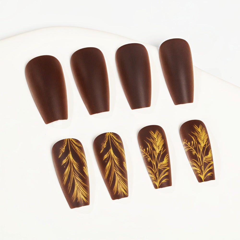 Artificial nails with elegant botanical design Bowlift