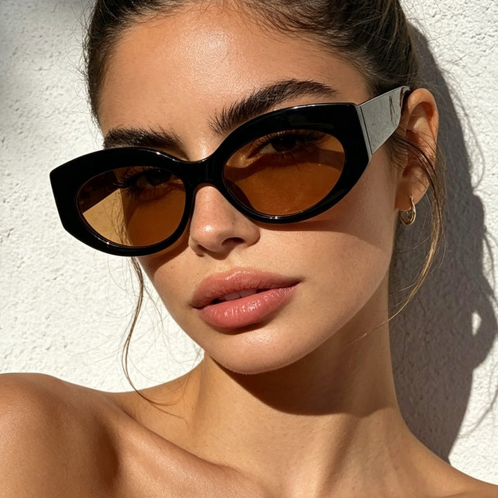 Ladies Cat-Eye Sunglasses with Playful Transparency Design Bowlift