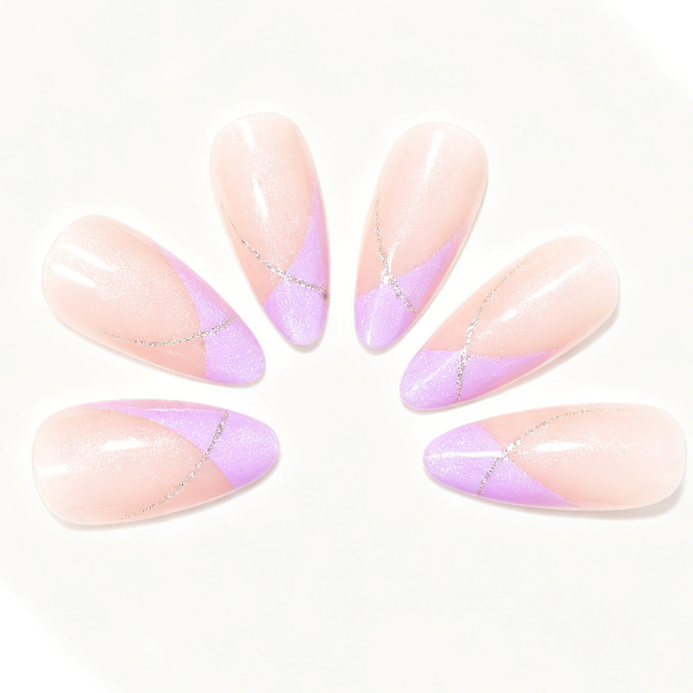 Stiletto Nail Art Tips with Gold Accents Bowlift