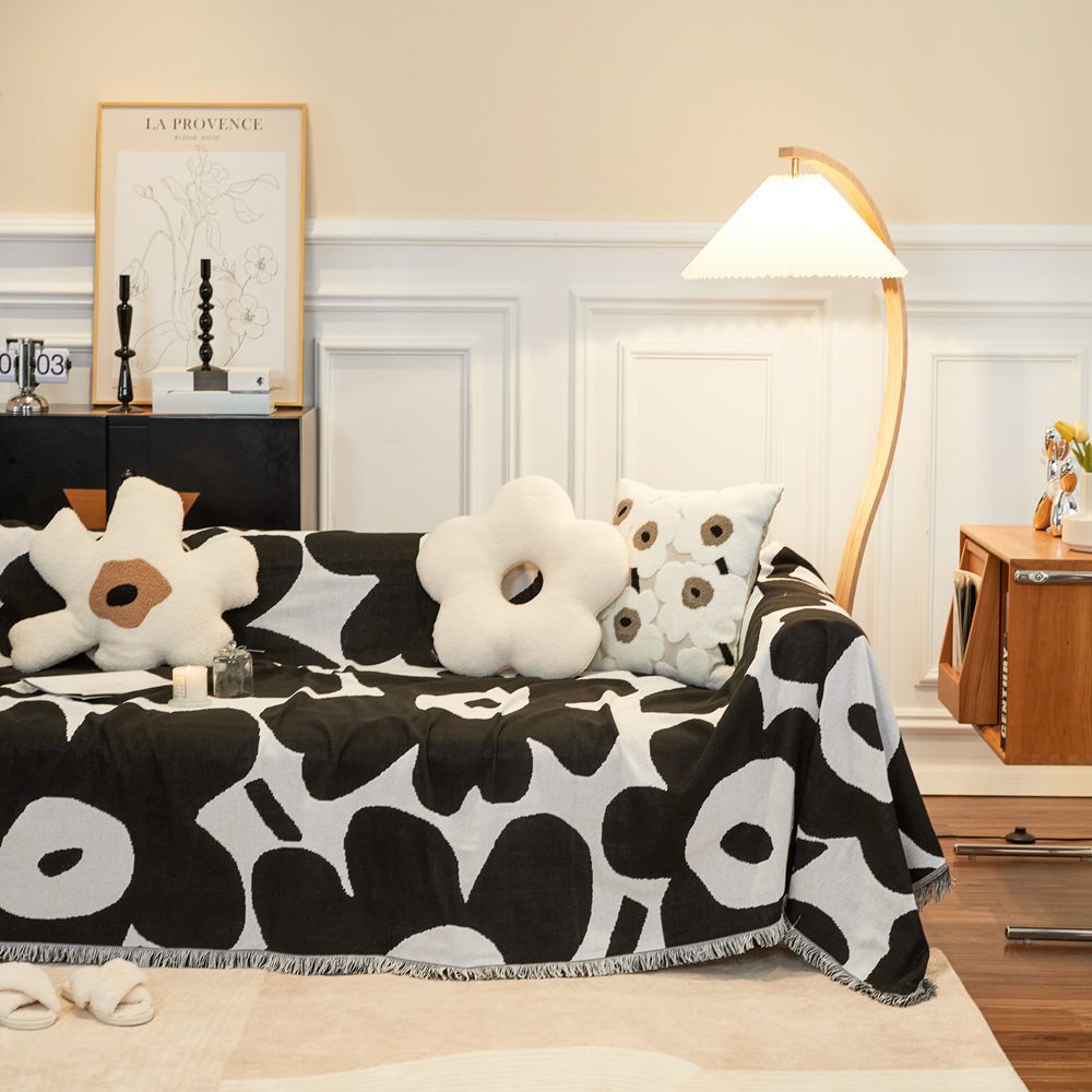 Floral Patterned Decorative Sofa Blanket
