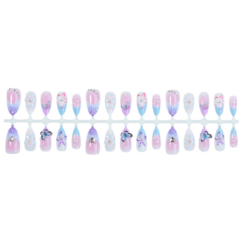 Creative nail art set with floral and butterfly motifs Bowlift