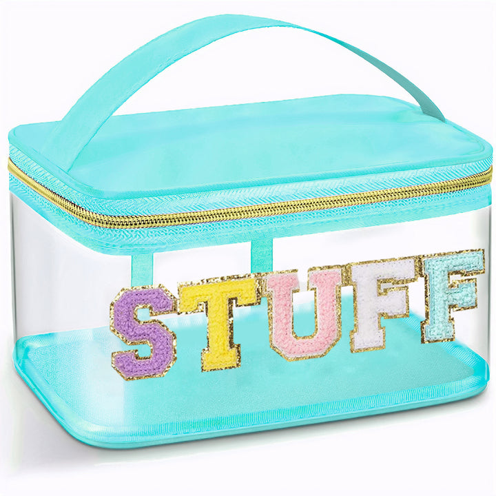 Transparent cosmetic organizer bag with glitter details Bowlift