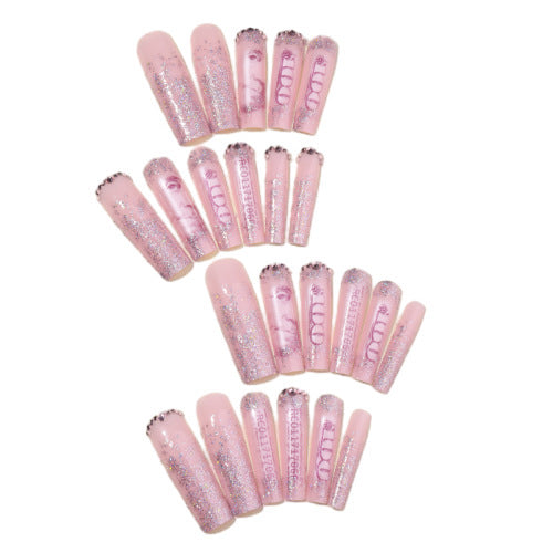 Artificial nail set with shimmering accents Bowlift