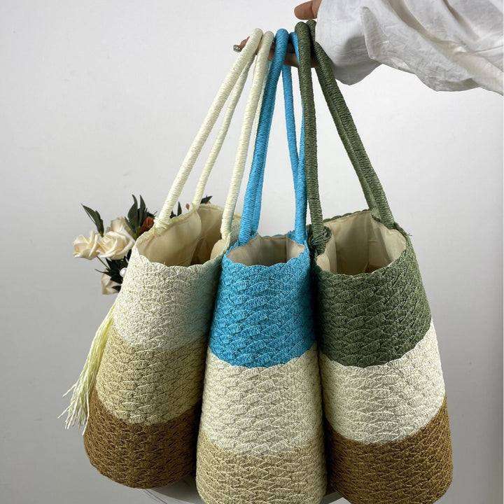 Trendy Woven Beach Bag Bowlift