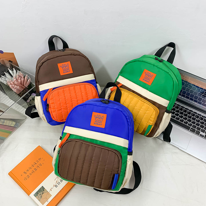 Color-Block Casual Backpack Bowlift