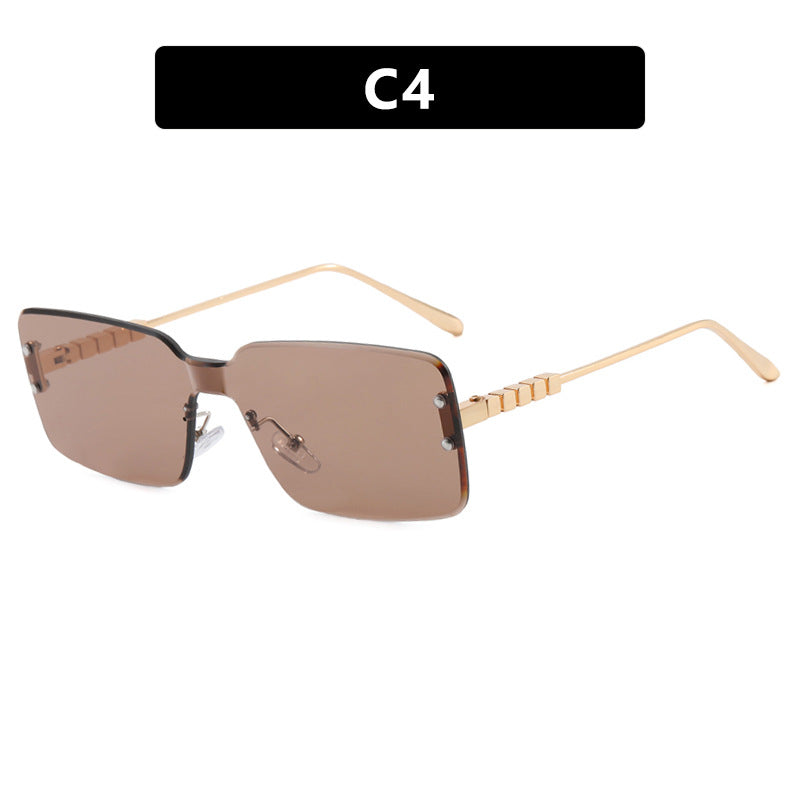 Women's modern rectangular sunglasses with stylish metal frame Bowlift