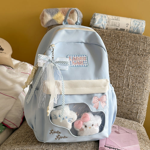 Cute Cartoon-Themed Zippered Backpack