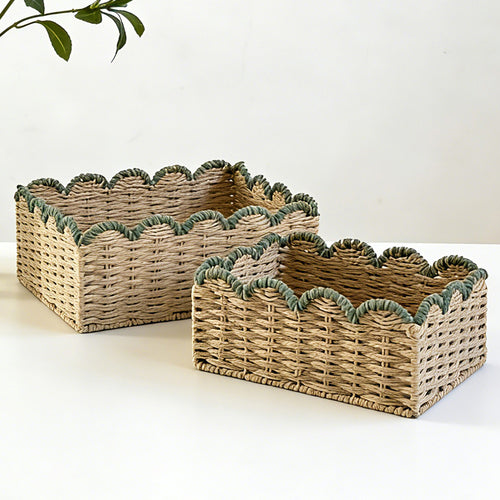 Decorative storage basket with wave edge Bowlift