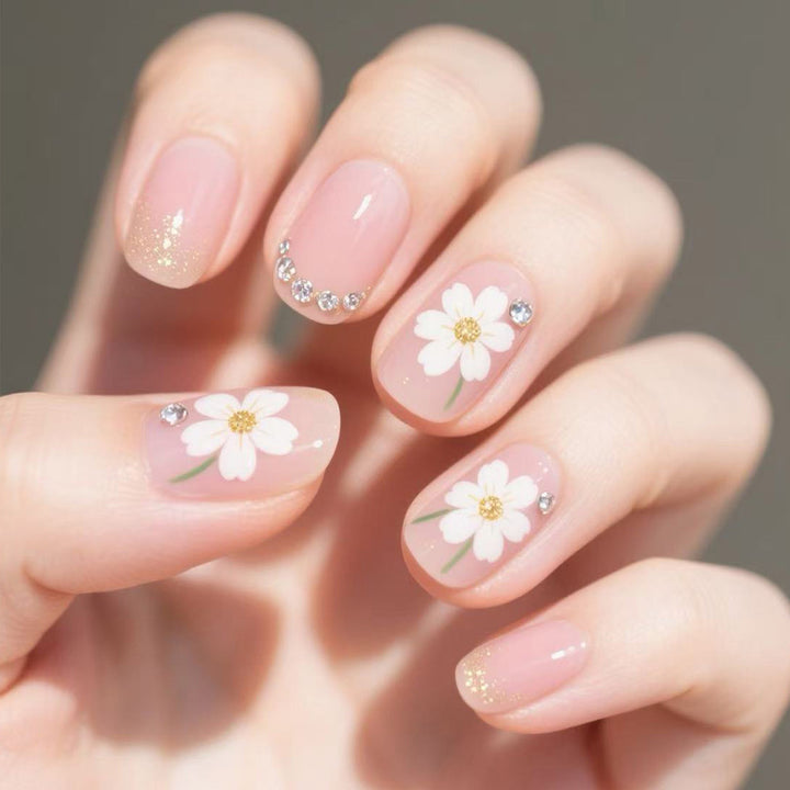 Floral Design Press-On Nail Art Tips Bowlift