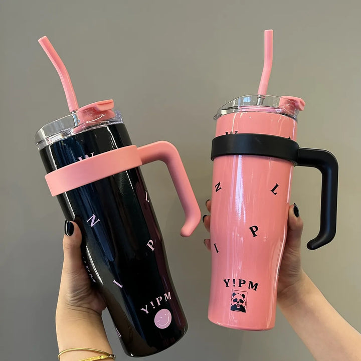 Women Practical Insulated Drinking Bottle with Integrated Carry Handle Bowlift