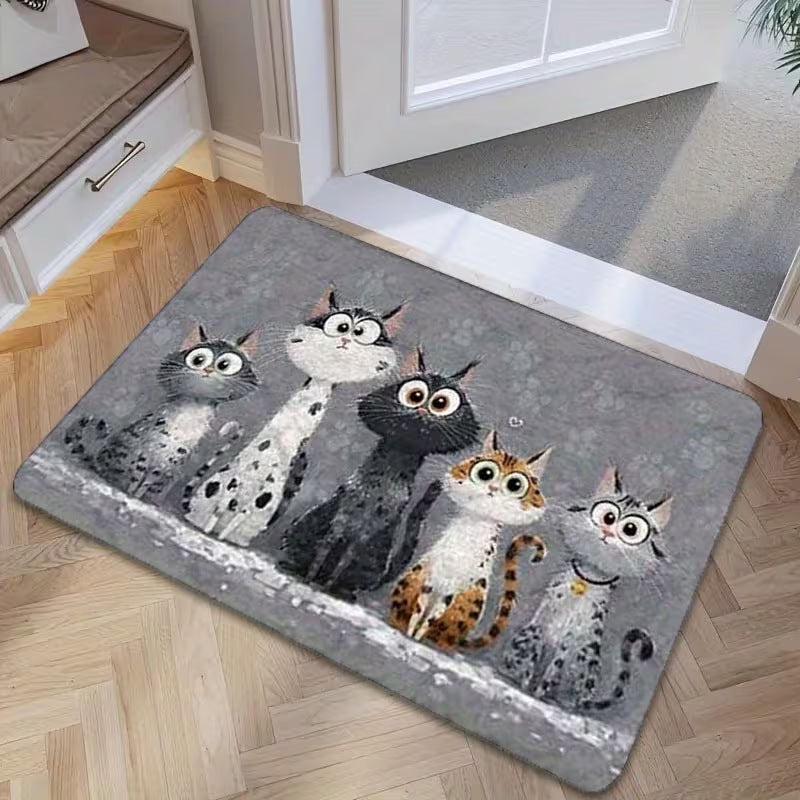 Fluffy Cartoon Fish-Themed Bath Mat