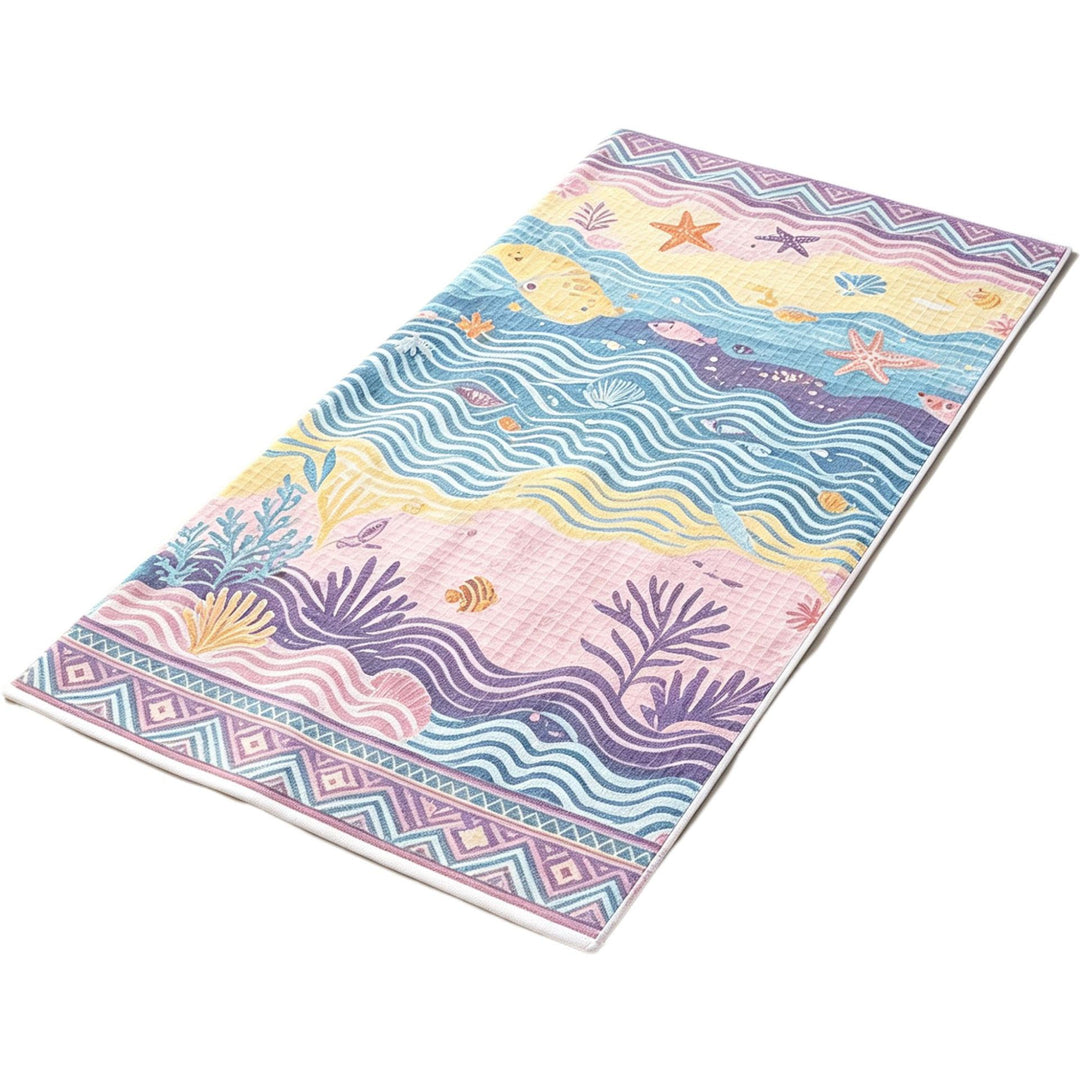Beach blanket with maritime design and high-quality waffle structure Bowlift