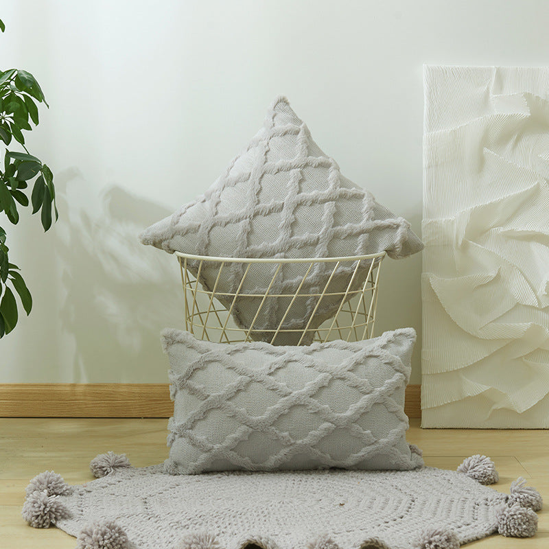 Textured Fringe Decorative Throw Pillow