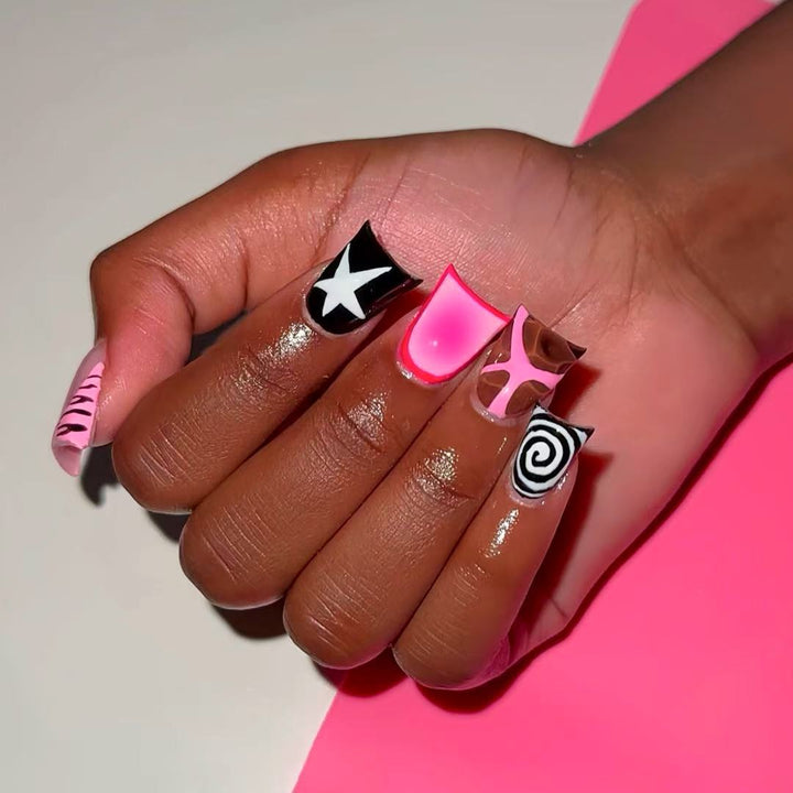 Artistic Abstract Nail Enhancements Bowlift