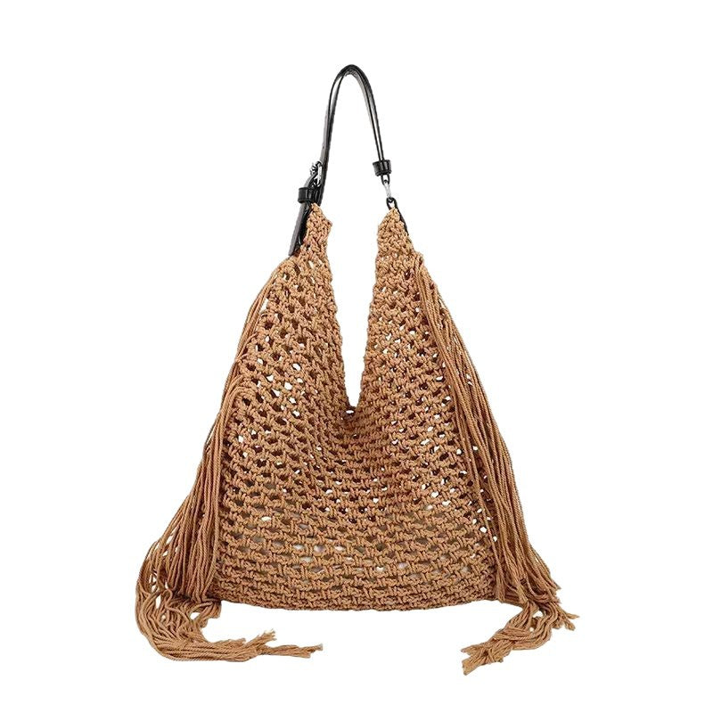 Structured beach bag with fringe details Bowlift