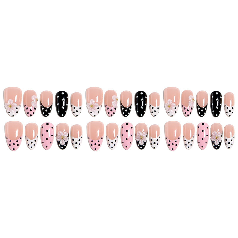 Nail art set with floral accents and elegant dots Bowlift
