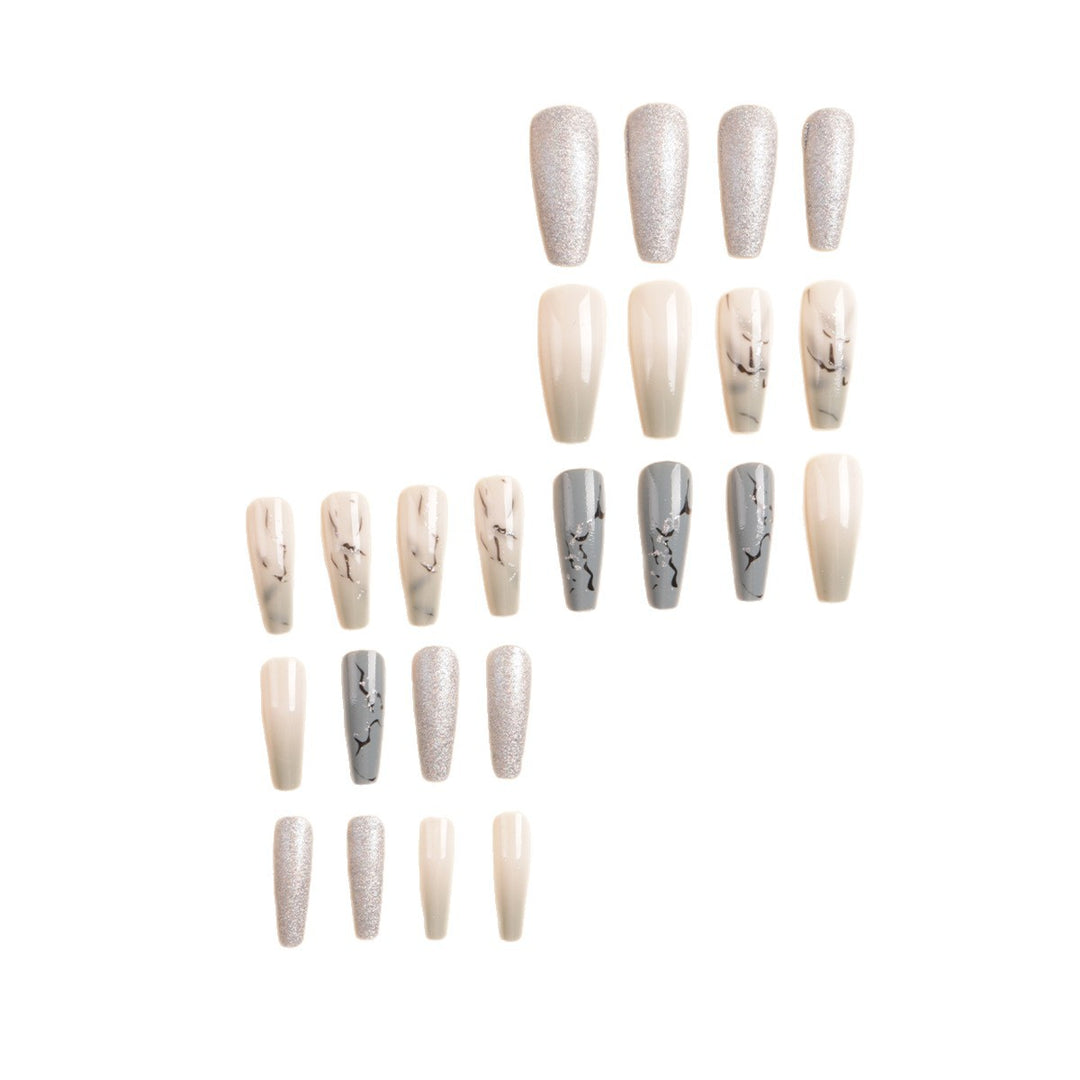 Artistic Marble Effect Press-On Nail Set Bowlift