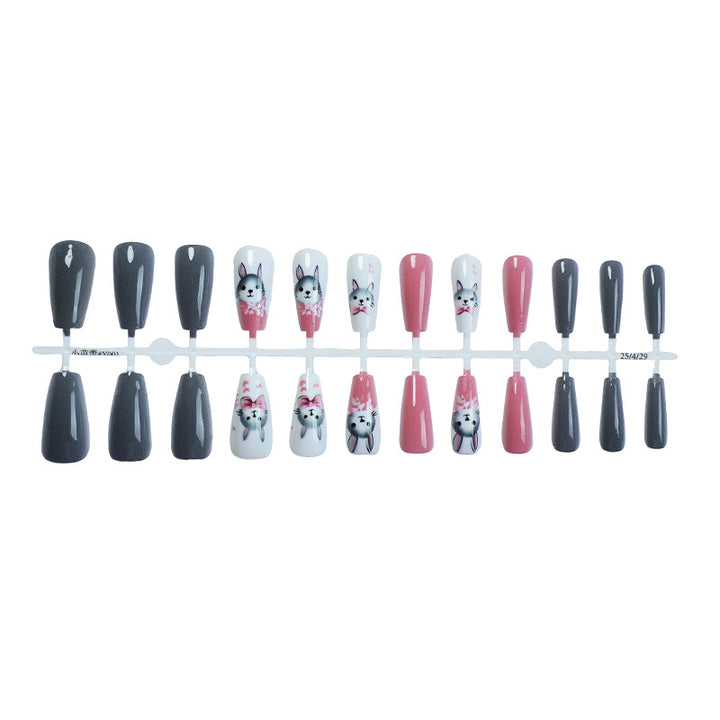 Animal-Themed Press-On Nail Art Set Bowlift