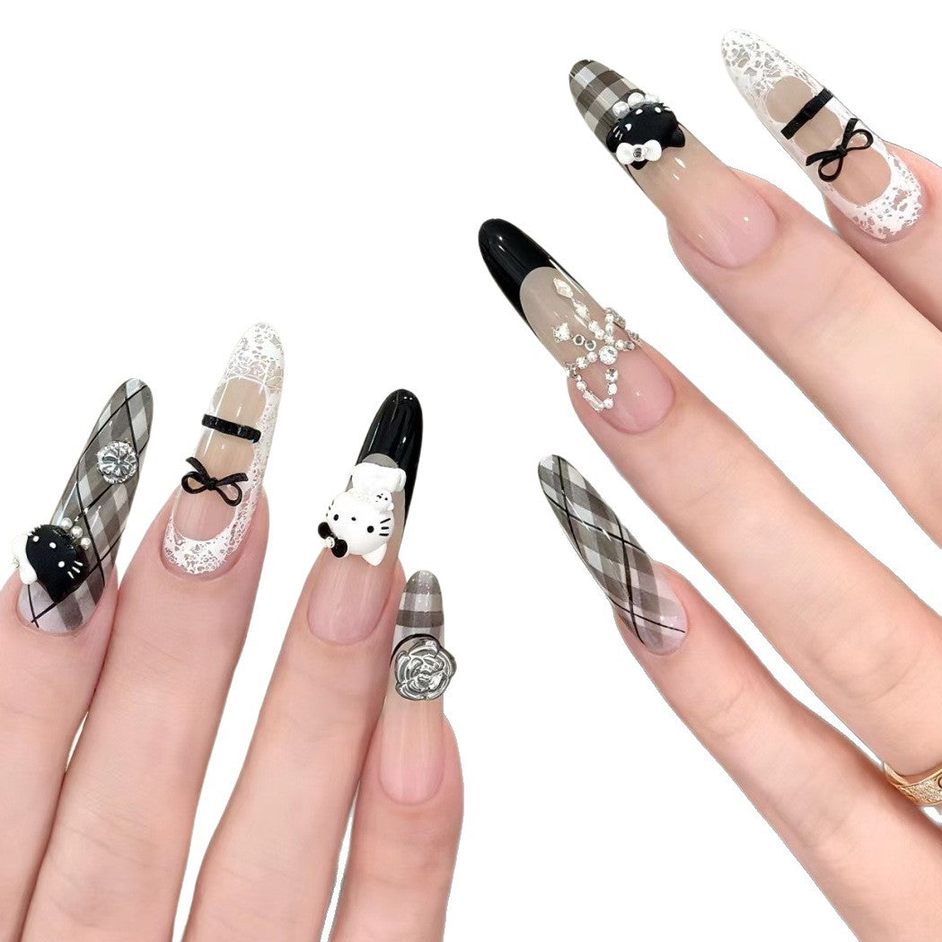 Glittery 3D Press-On Nail Set Bowlift