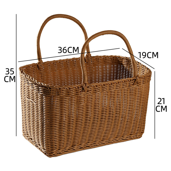 Unisex Handwoven Shopping Basket with Two Handles Bowlift