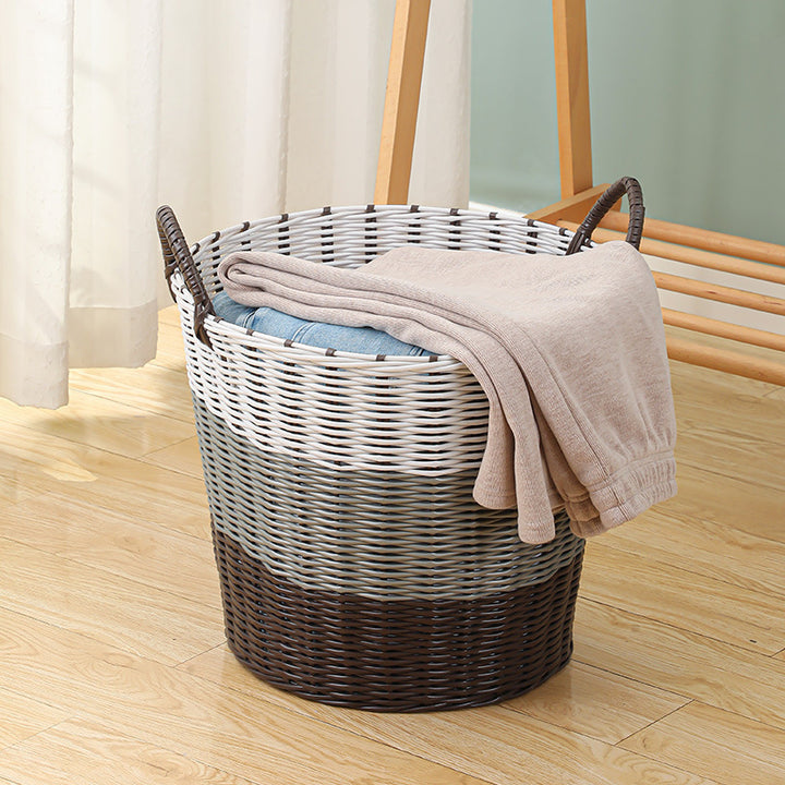 Women's Woven Storage Basket with Practical Handles Bowlift