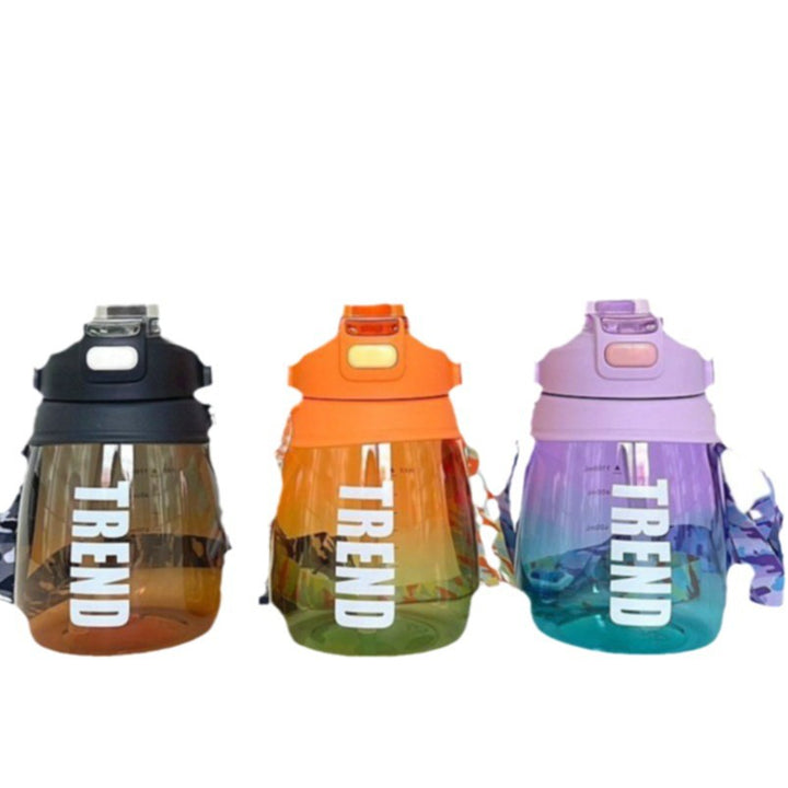 Women's multifunctional water bottle with safety closure and ergonomic carrying handle Bowlift