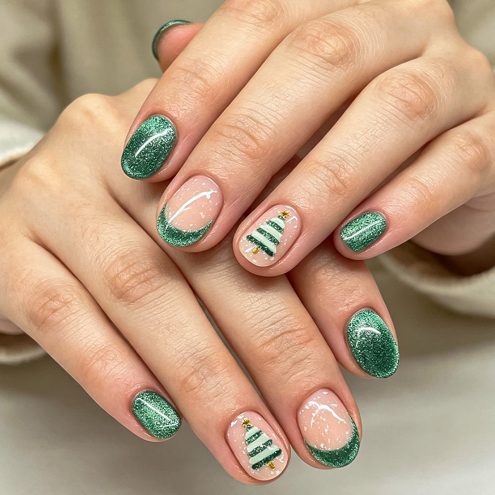 Festive Glittery Press-On Nail Art Set Bowlift