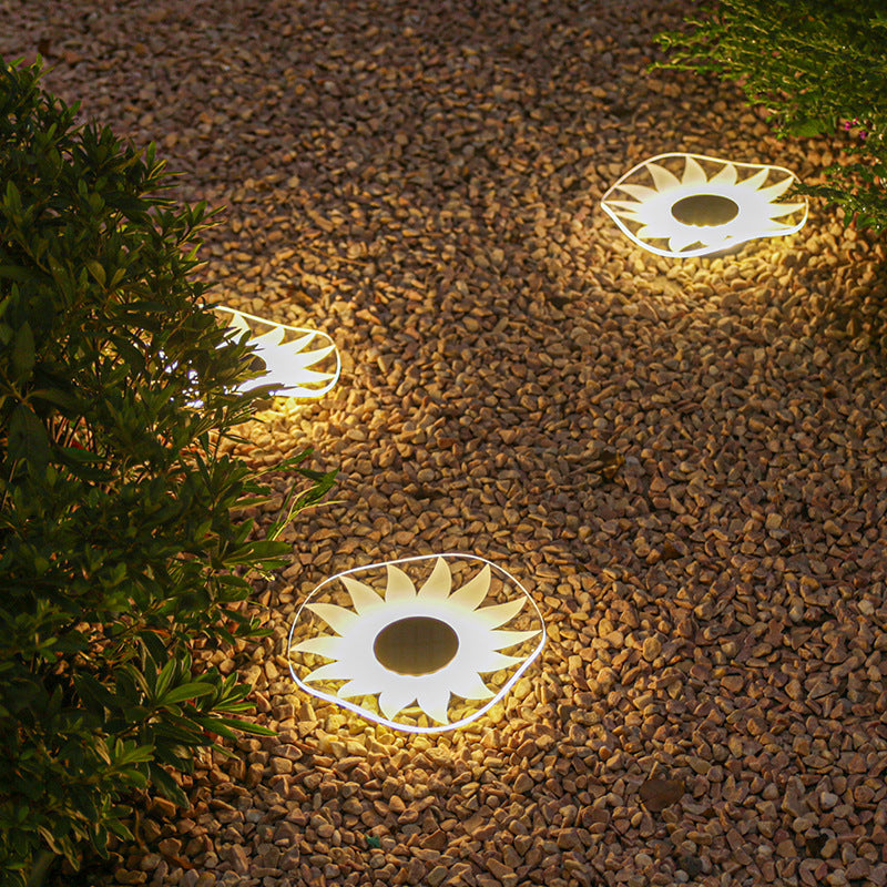 Decorative Solar Acrylic Petal Garden Stake LED Pathway Light Bowlift