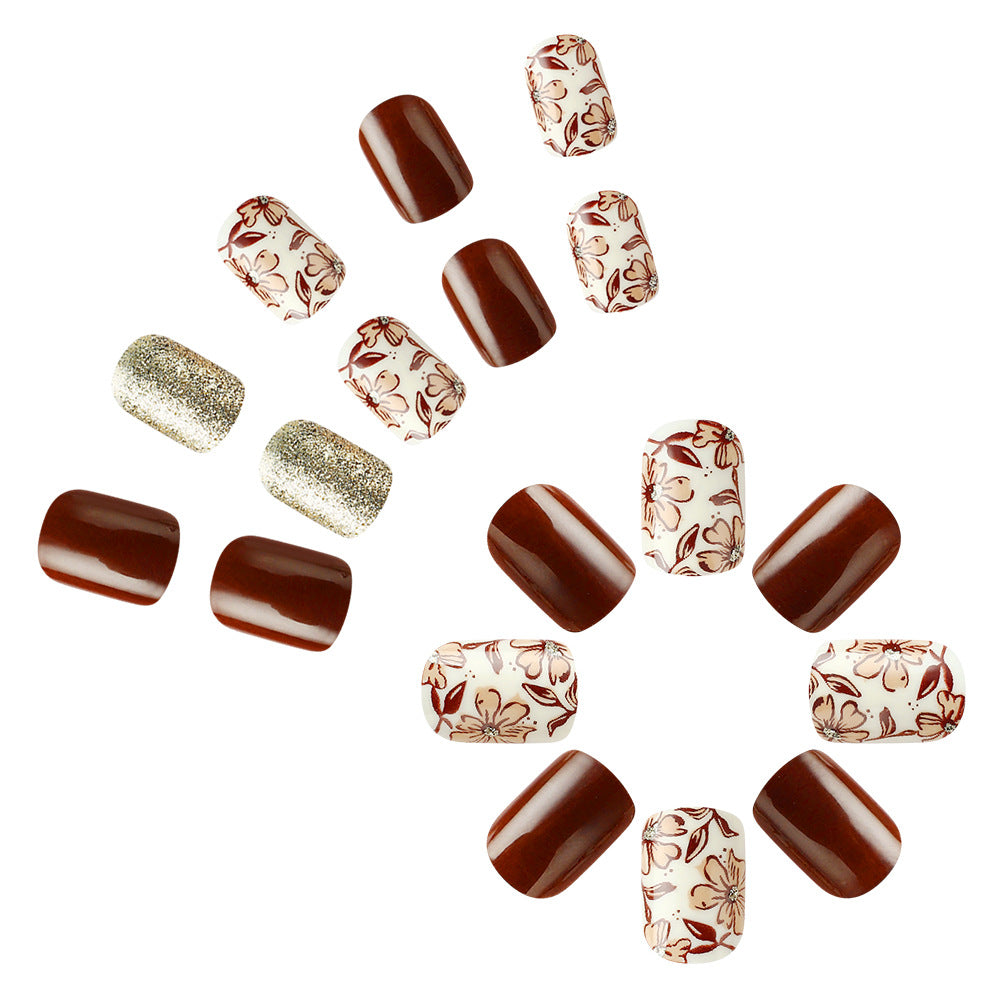 Artistic Floral-Inspired Press-On Nail Set Bowlift