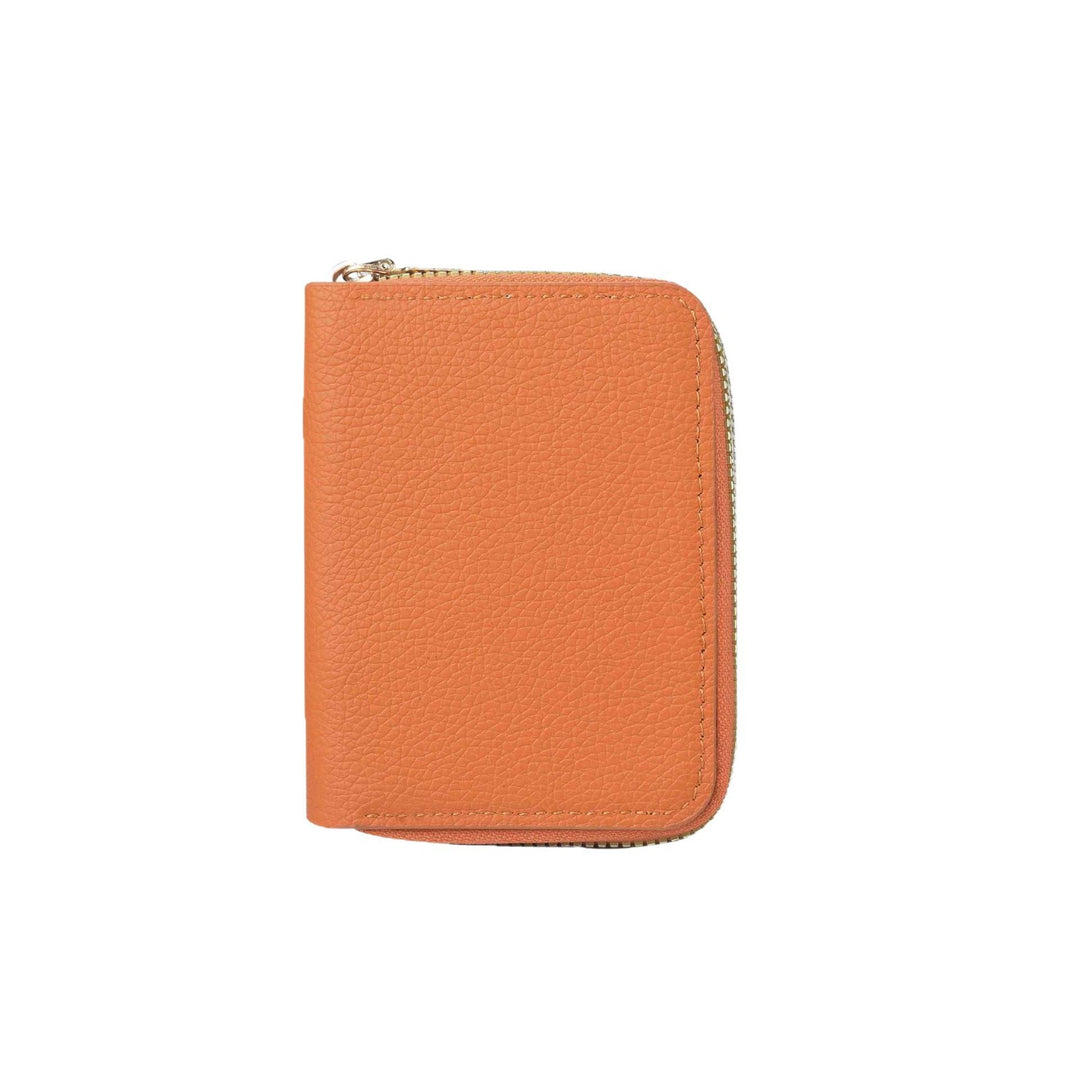Stylish Textured Leather Zippered Wallet Bowlift