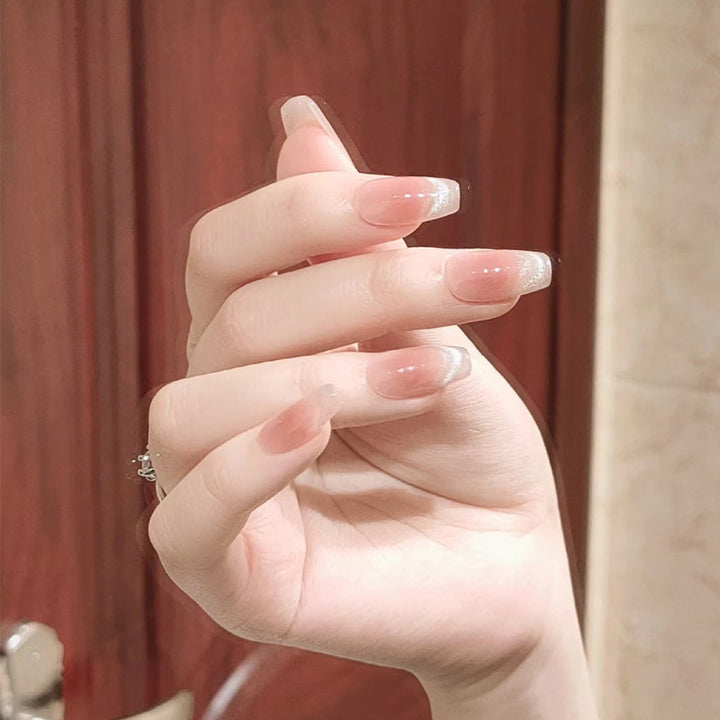Glossy French Tip Press-On Nails Bowlift 1789388697