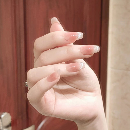 Glossy French Tip Press-On Nails Bowlift 1789388697