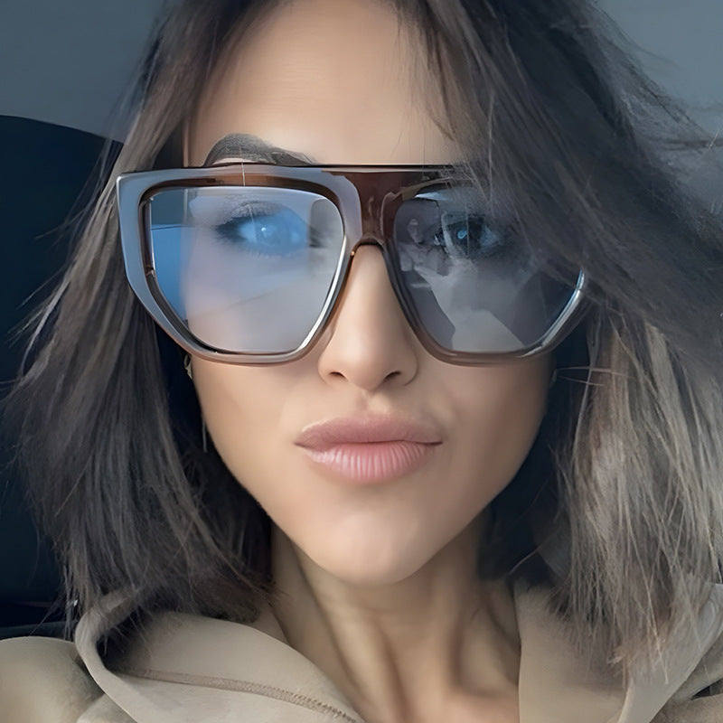 Women's fashionable oversized sunglasses with innovative Bowlift frame