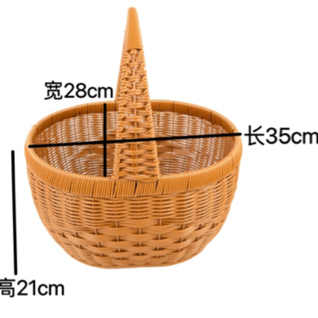 Ladies Handmade Rattan Shopping Basket Bowlift