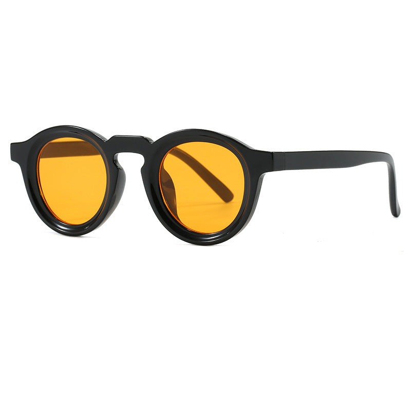 Women's fashionable round sunglasses with transparent frame and UV protection Bowlift