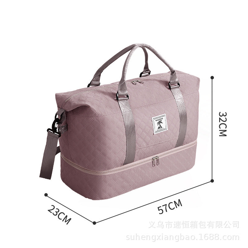 Spacious Quilted Travel Duffel Bag Bowlift