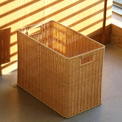 Rectangular Woven Storage Bin with Handles Bowlift