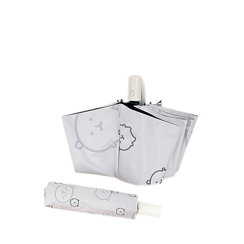 Women's Automatic Folding Umbrella with Playful Animal Design Bowlift