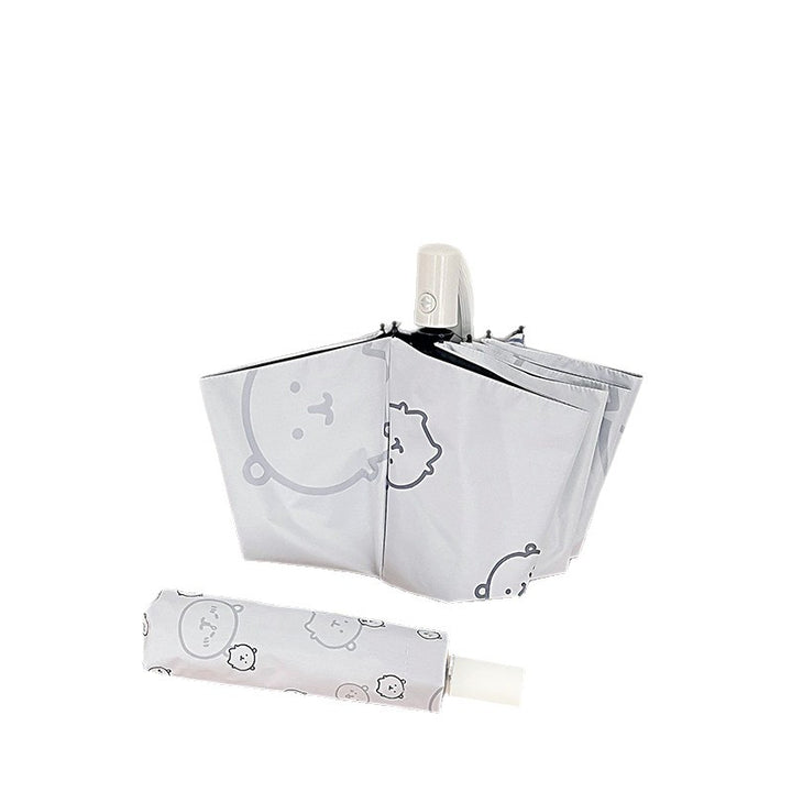 Women's Automatic Folding Umbrella with Playful Animal Design Bowlift