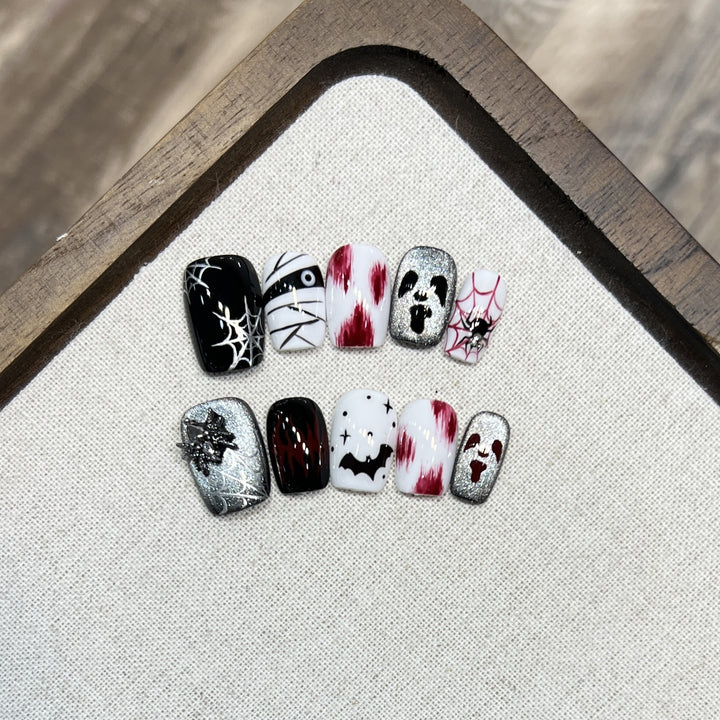 Artistic Halloween Press-On Nail Art Set Bowlift