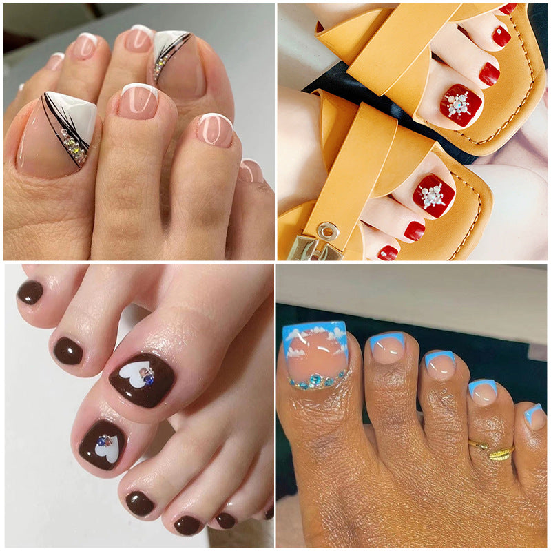 Artful toenail art with glitter and geometric accents Bowlift
