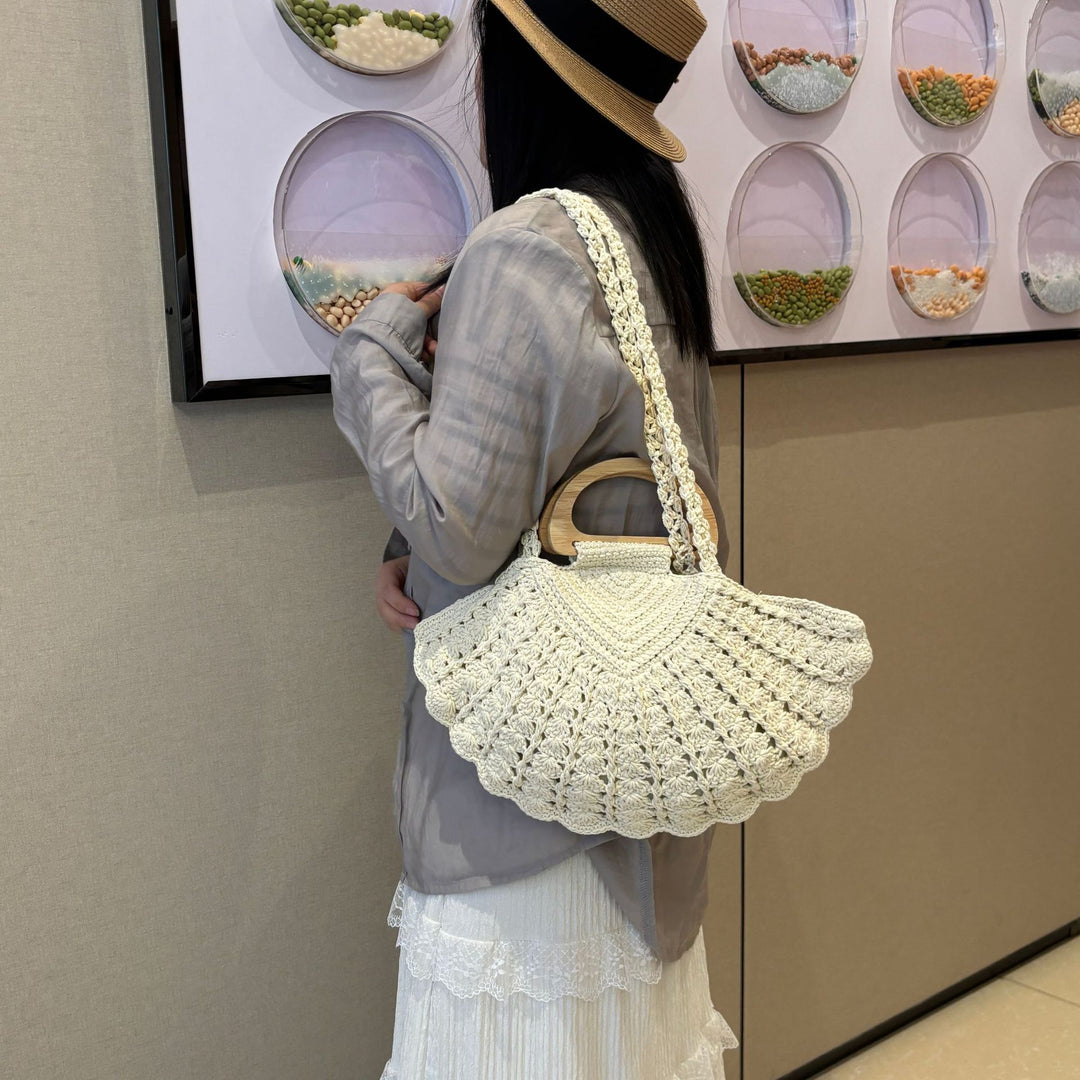 Hand-knotted Shoulder Bag Made of Cotton Bowlift