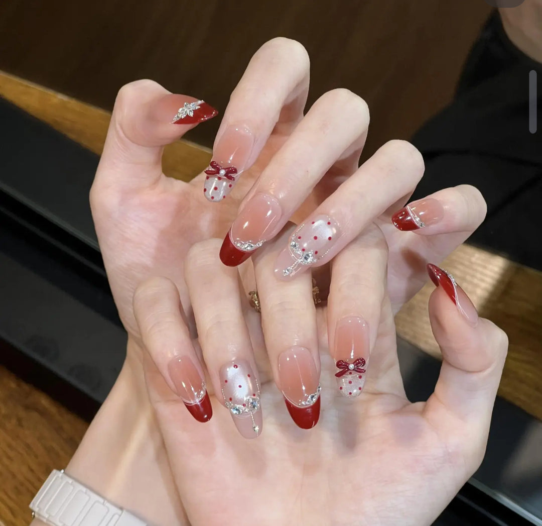 Glossy Ombre Square Press-On Nails Bowlift