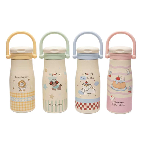 Women's Insulated Drinking Bottle with Safe Closure and Practical Carry Handle Bowlift