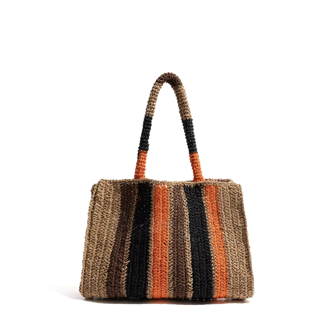 Braided tote bag with modern stripe pattern Bowlift