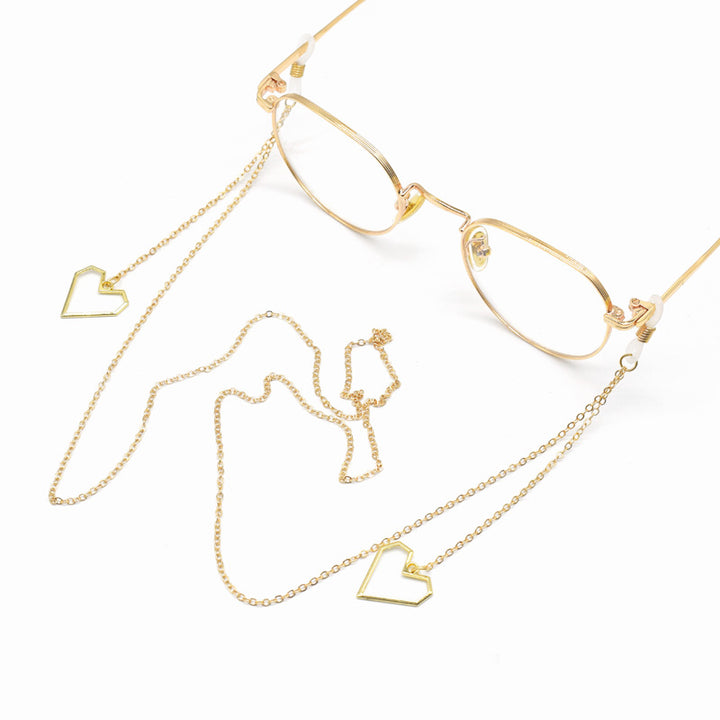 Heart-Shaped Geometric Elegance Eyewear Chain Bowlift