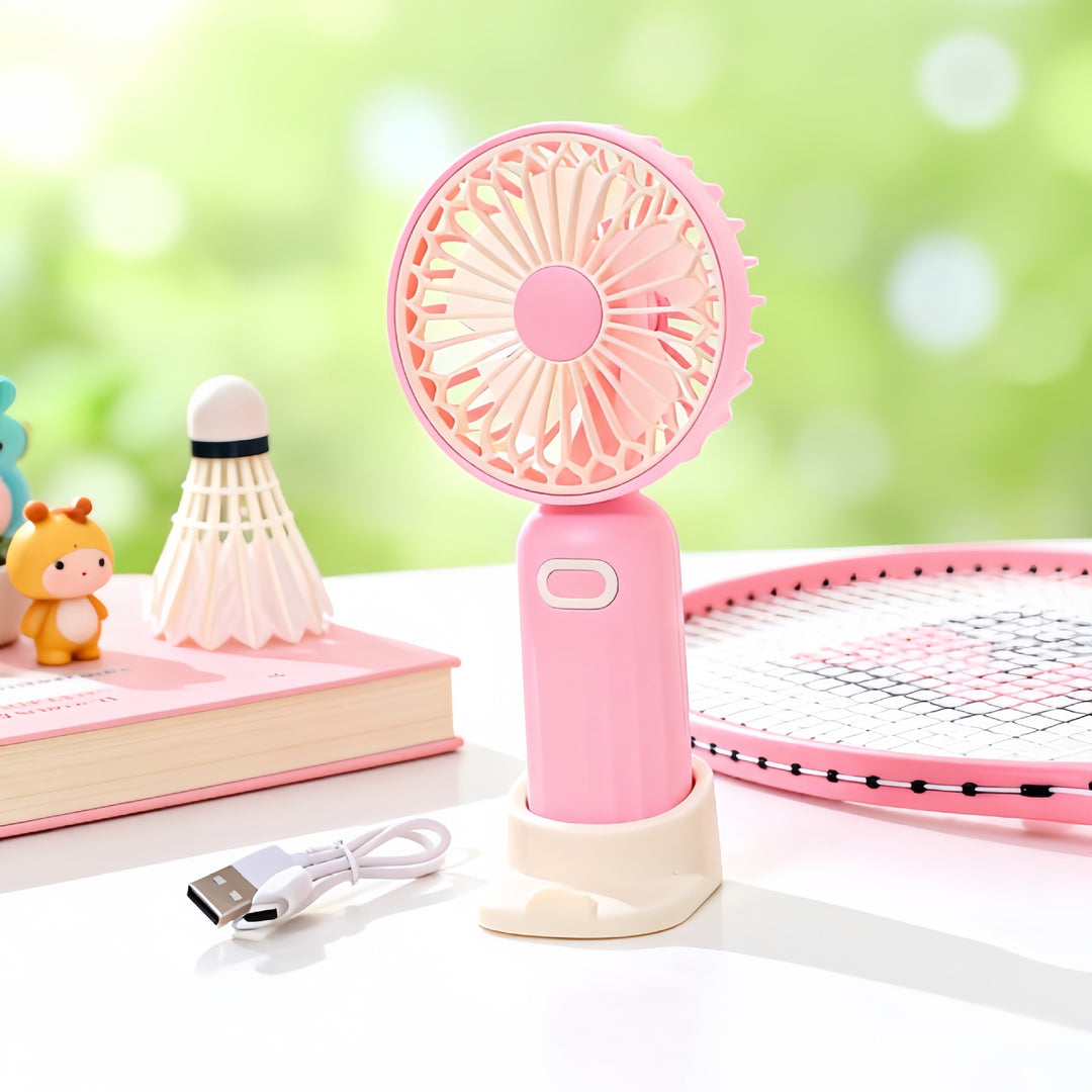 Women's Portable USB Hand Fan with Ergonomic Design Bowlift