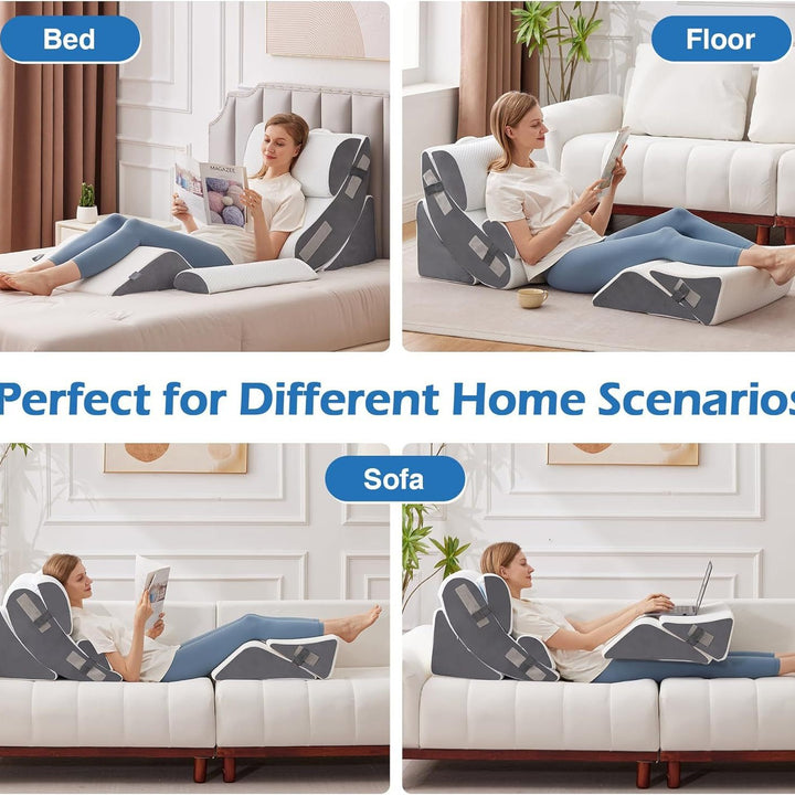 Adjustable Reading and Relaxation Support Wedge Pillow