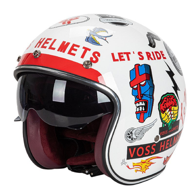 Classic Jet-Style Motorcycle Helmet Bowlift